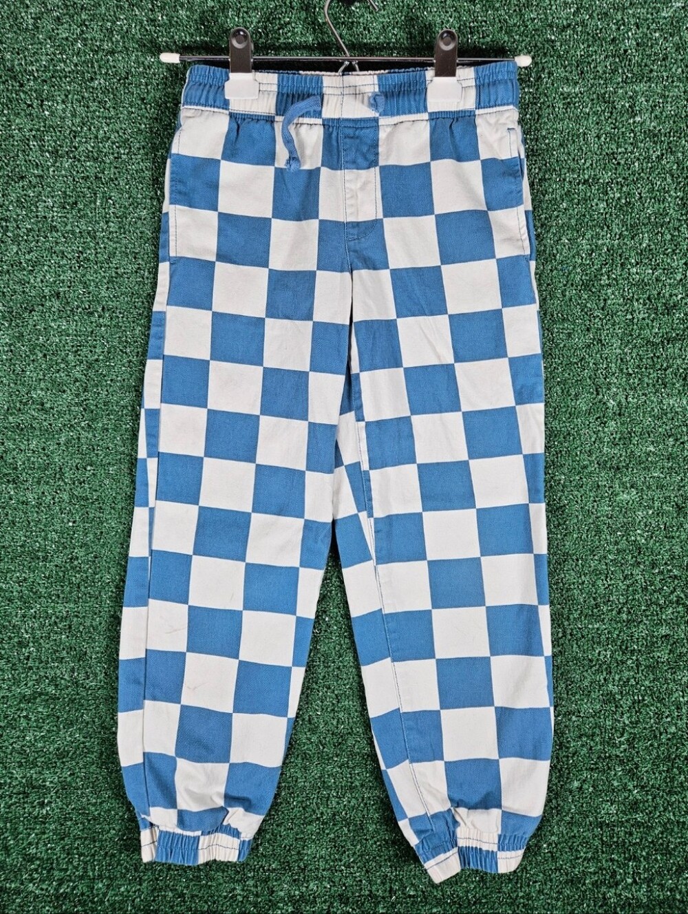 Forever 21 Kids Blue & White Checkerboard Jogger Pants / Unosex Kids Size 7/8